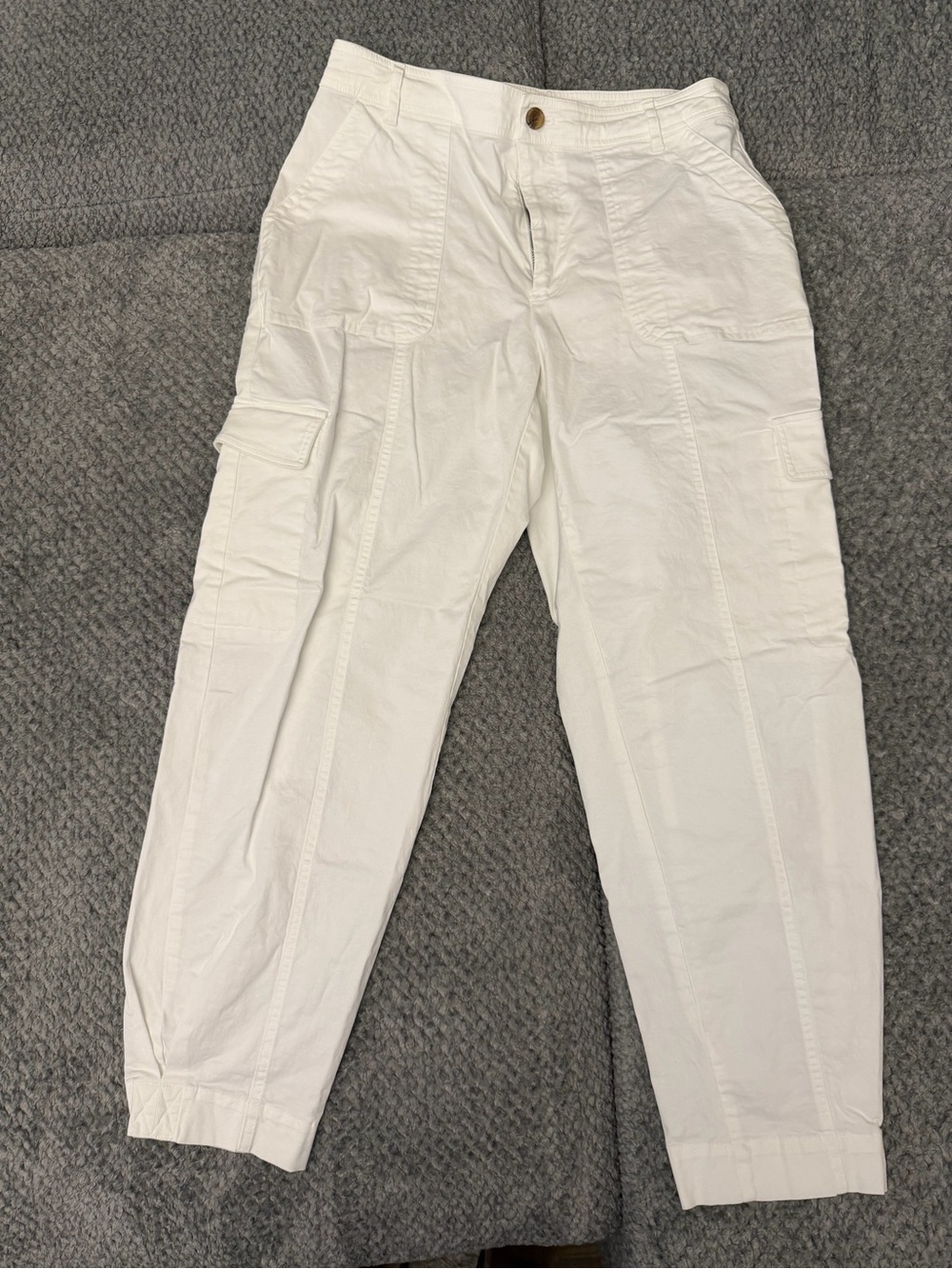 Men's White Cargo Pants with Utility Pockets